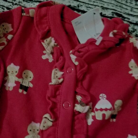 Gymboree Gingerbread Girl Up to 5 lbs Preemie Sleeper Footed Pajama NWT - Picture 2 of 3